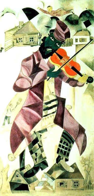Musikpanel für das Moskauer Jüdische Theater Tempera Gouache und Kaolin auf Leinwand des Zeitgenossen Marc Chagall Ölgemälde